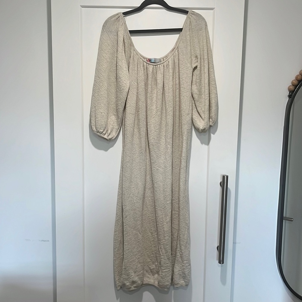 Cream midi length knit dress